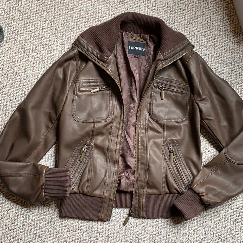 Express leather bomber jacket size XS